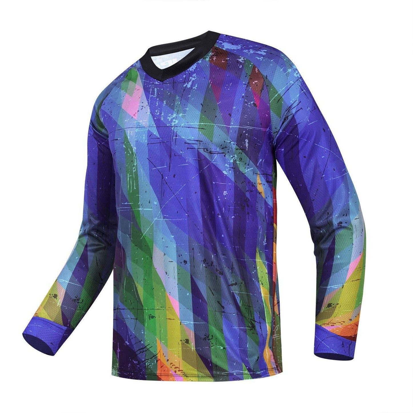 V-neck 3D Digital Print Long Sleeve