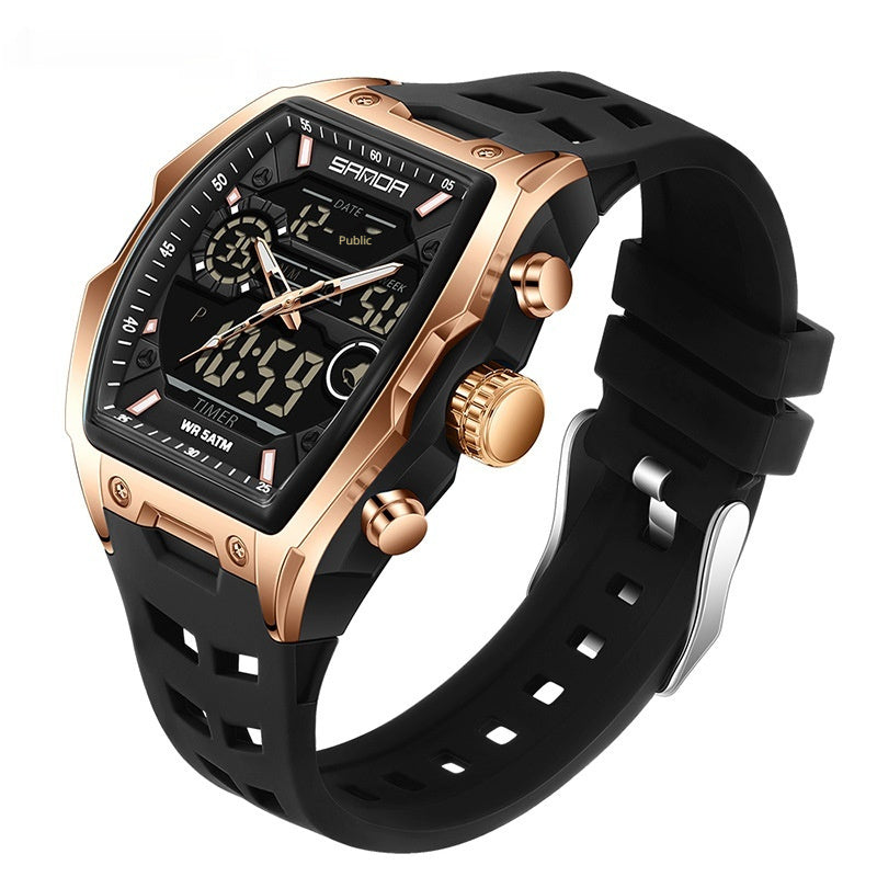 Multifunctional Cask-Shaped Luminous Sports Electronic Watch