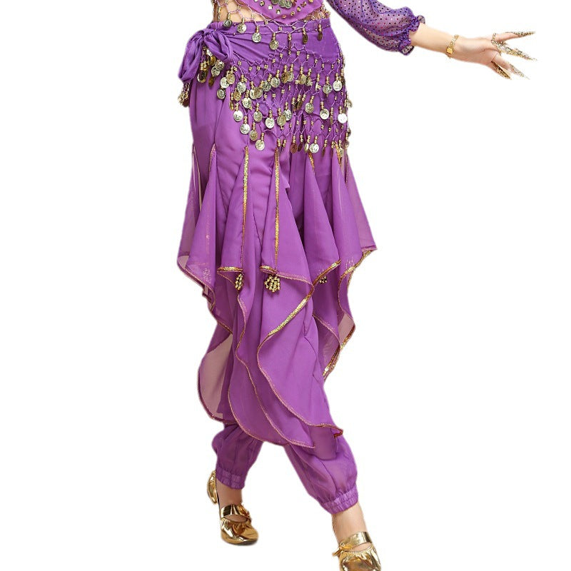 Children's Creative Leg Binding Glitter Chiffon Pants