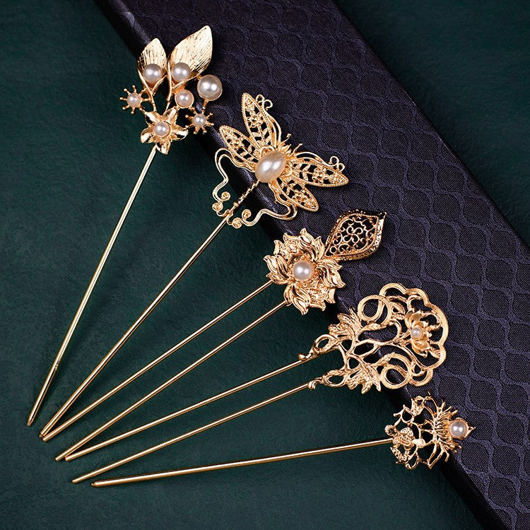 Ancient Style Han Chinese Clothing Handmade Updo Alloy Hairpin Hairpin