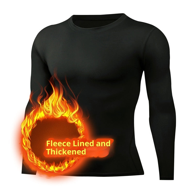 Autumn And Winter Fleece-lined Sports Tights Men