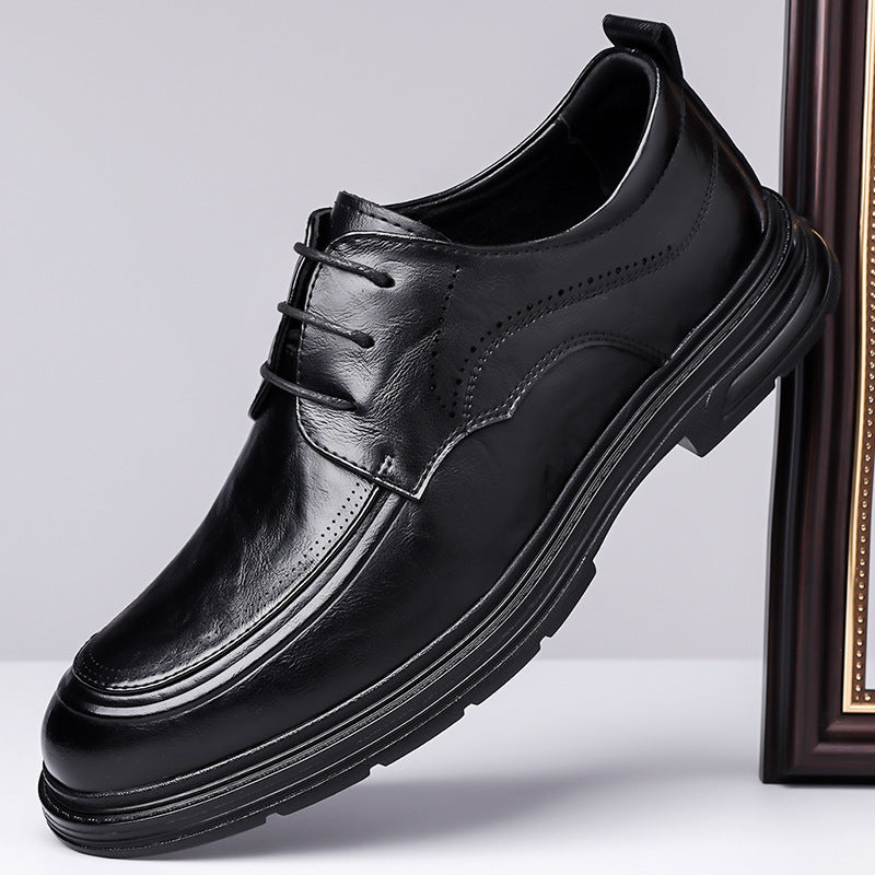 Men's Business Formal Brown Lace-up Leather Shoes