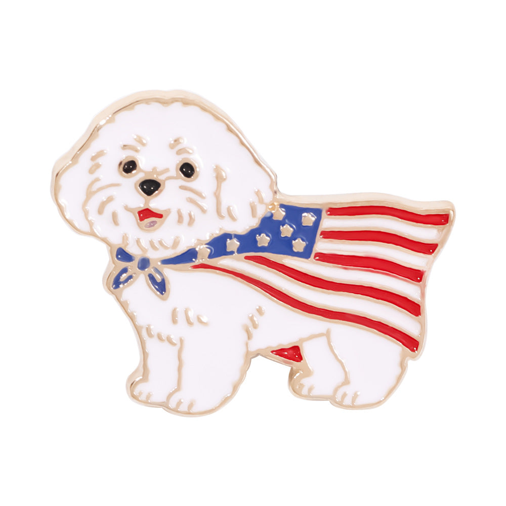 Independence Day-themed Metal Brooch Badge
