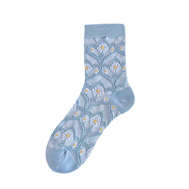 Women's Blue-toned Mid-calf Socks
