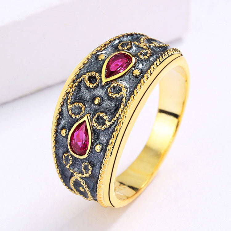 Classic Retro Exquisite Enamel Jewelry Three-piece Set