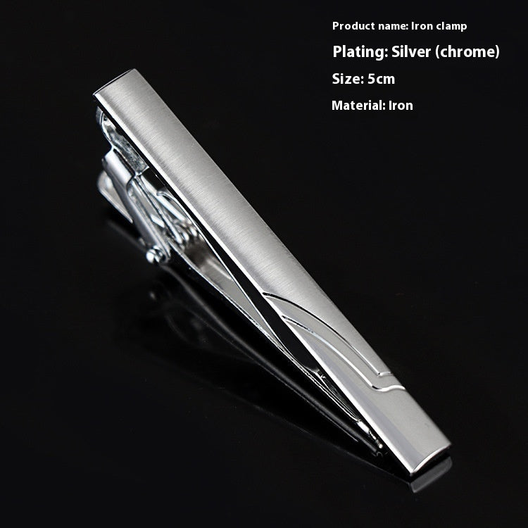 Men's Formal Wear Business Silver Simple Fashion Short Tie Clip