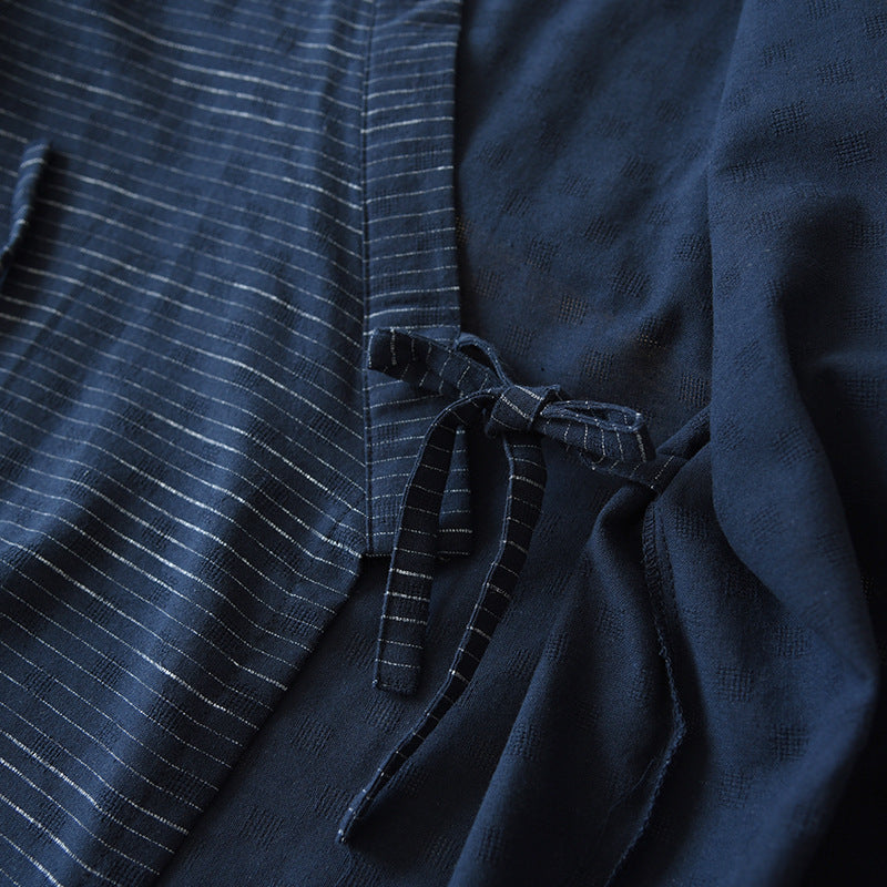 Men's Kimono Pajamas Spring And Summer Cotton Bathrobe Plus Size Pajamas Suit Men's Cotton Homewear