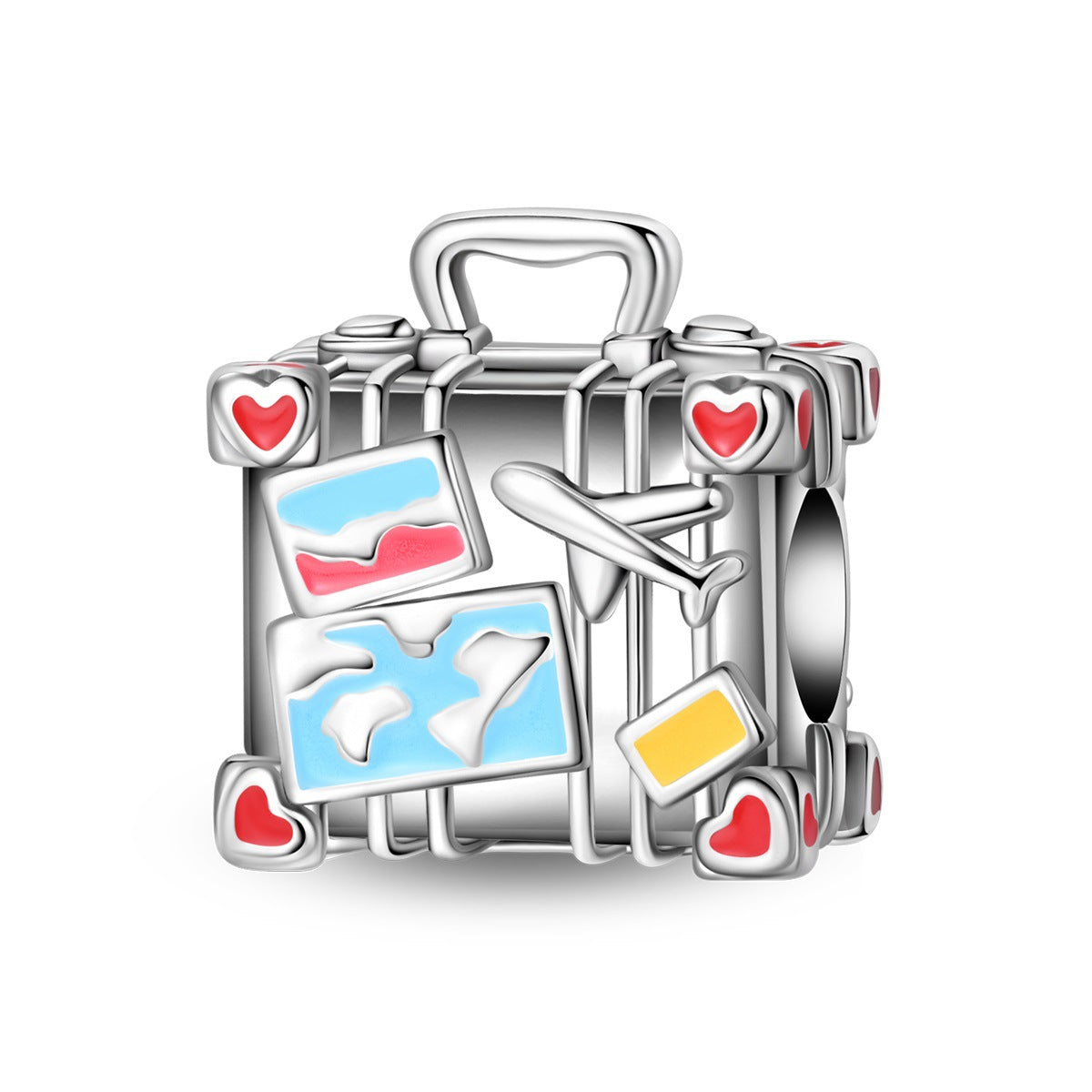 Airplane Suitcase World Travel DIY Bead Pendant Jewelry Accessory