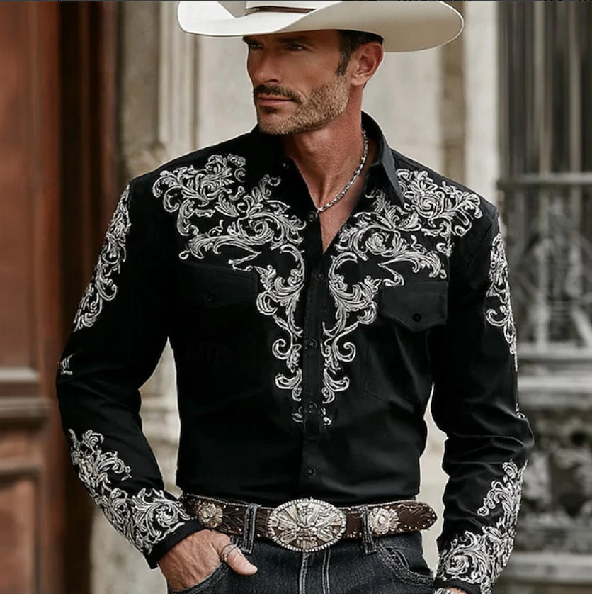 Mens Summer Short-Sleeve Striped Floral Shirt
