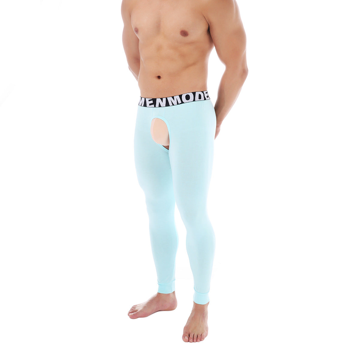 Men's Slim-fit Thermal Underwear Sexy Open-end Breathable Off-free Bottoming Long Pants