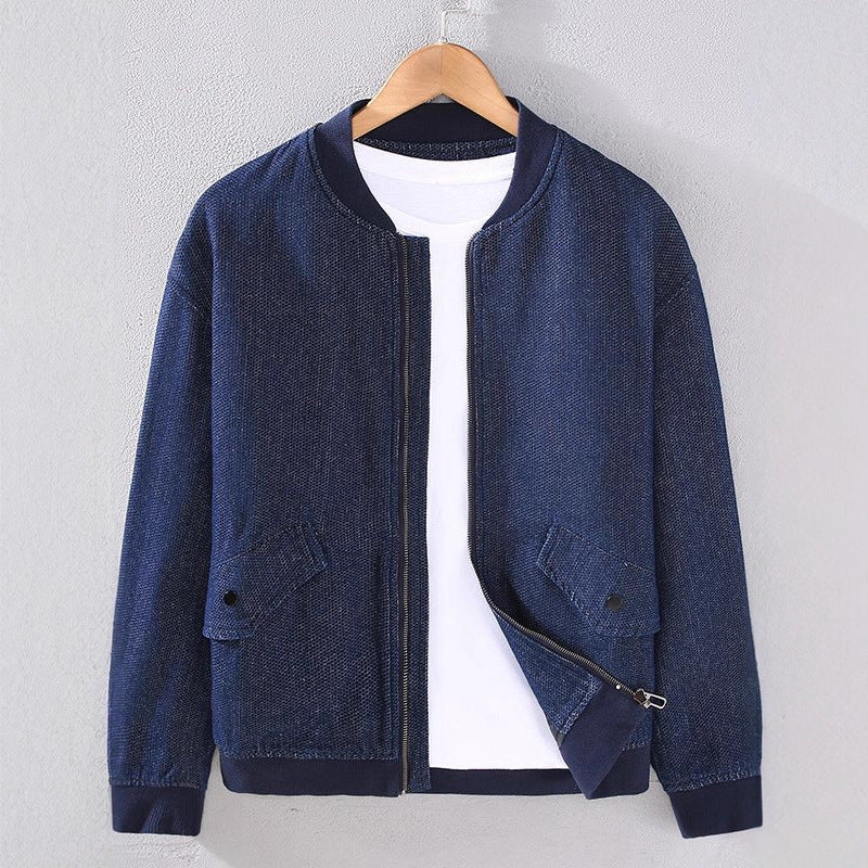 Japanese-style Retro Baseball Jacket For Young Men Casual And Relaxed Fit