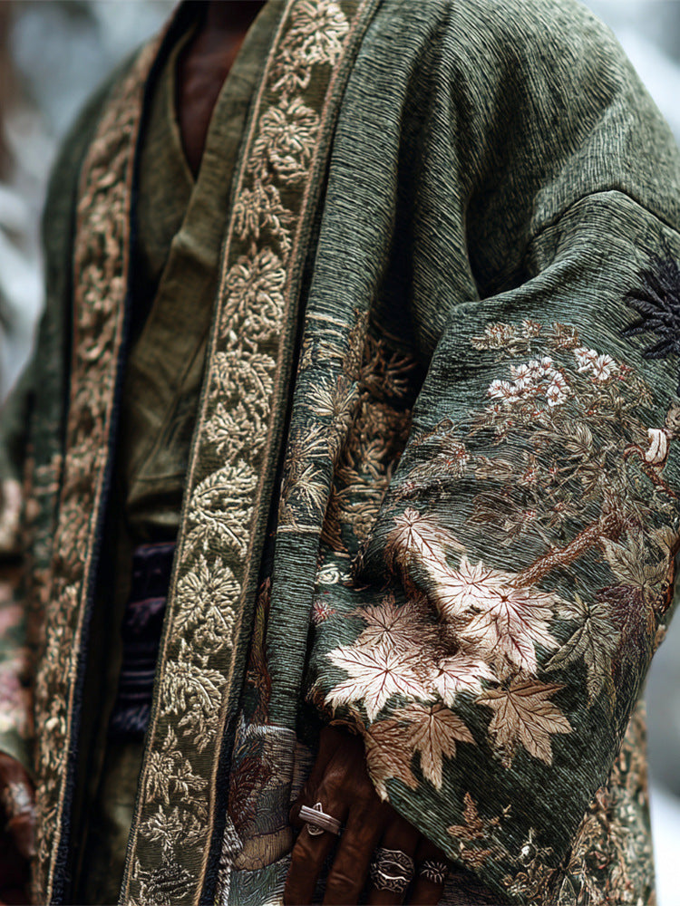 Ethnic-style Casual Linen Shawl With A Printed Shirt