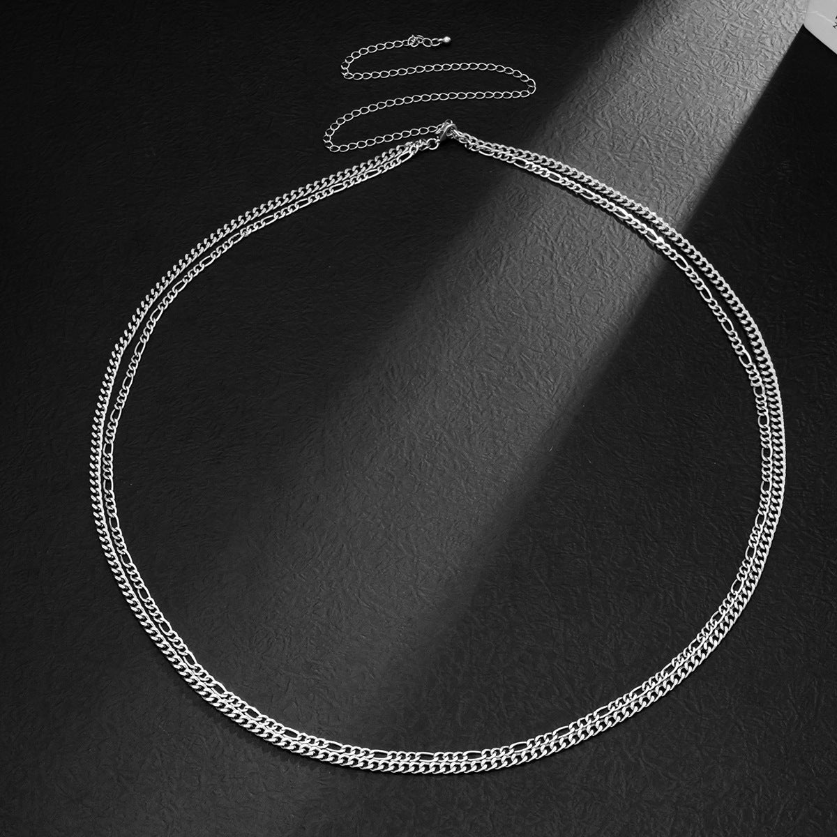 Twisted-link Double-layered Couple Waist Chain
