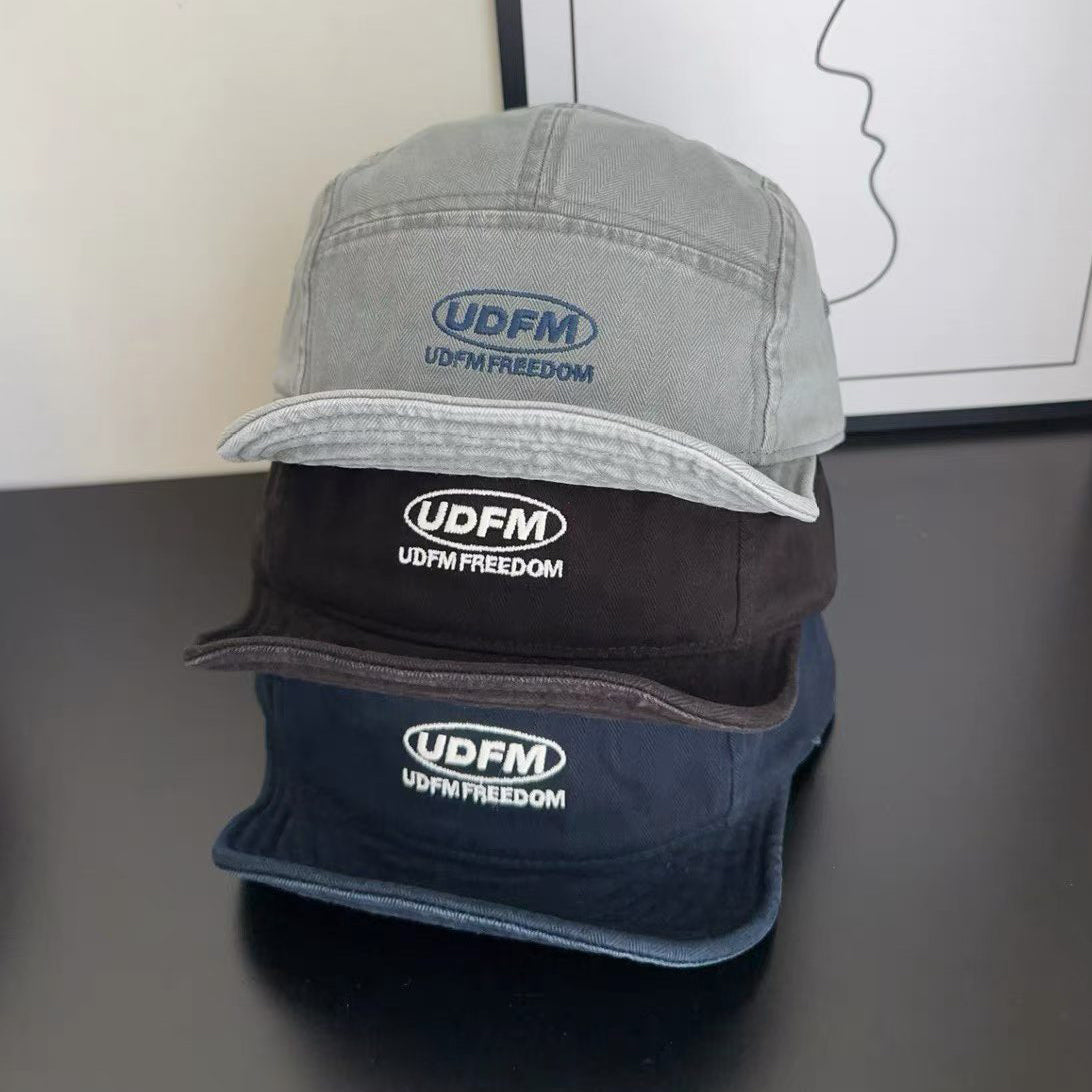 American-style Retro Solid-color Washed Vintage Soft-brimmed Baseball Cap, Simple And Versatile Workwear Style Short-brimmed Baseball Cap With Visor