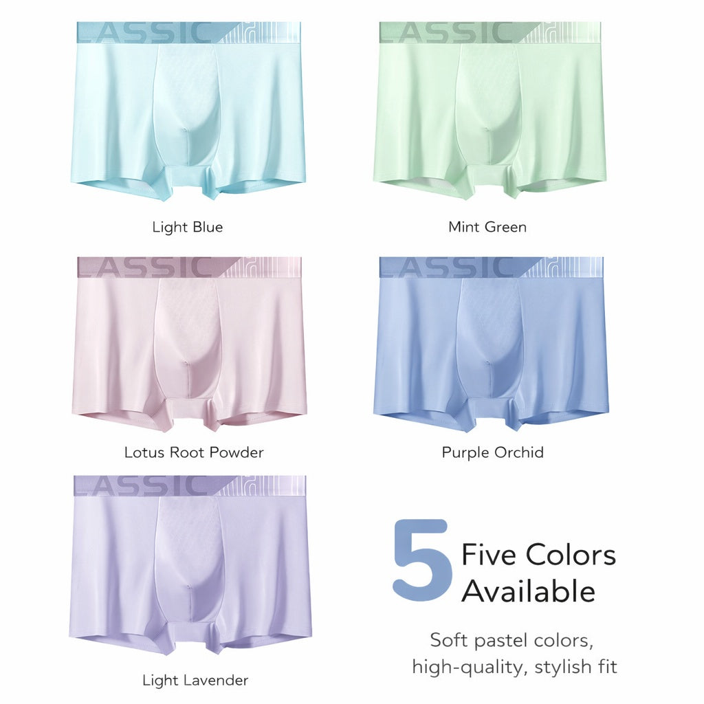 Men's Ice Silk Boxer Briefs Breathable, Moisture-Managing, Ultra-Soft Comfort Underwear For Summer