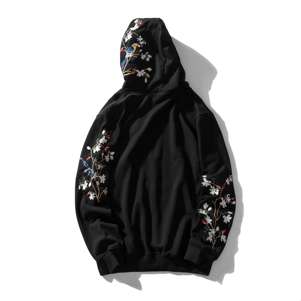 KH9083 Blumen-Stickerei-Hoodie
