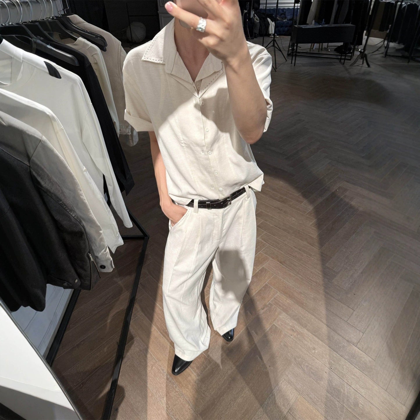 Versatile Casual Hand-stitched Short-sleeve Shirt