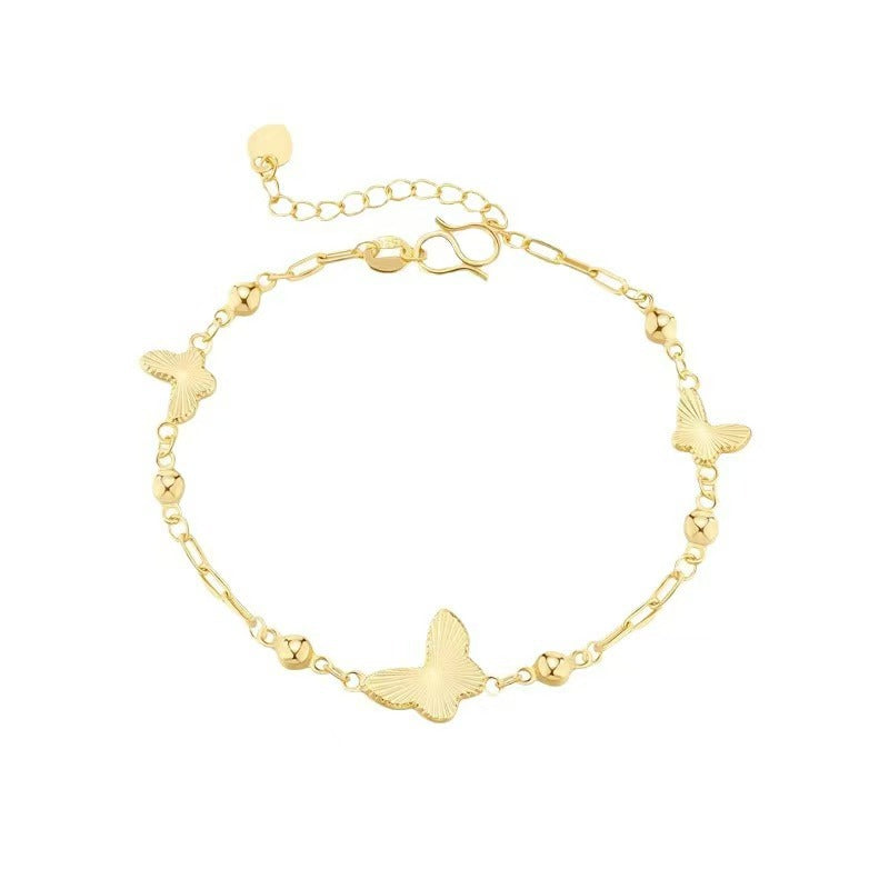 Womens Gold Laser Butterfly Bracelet