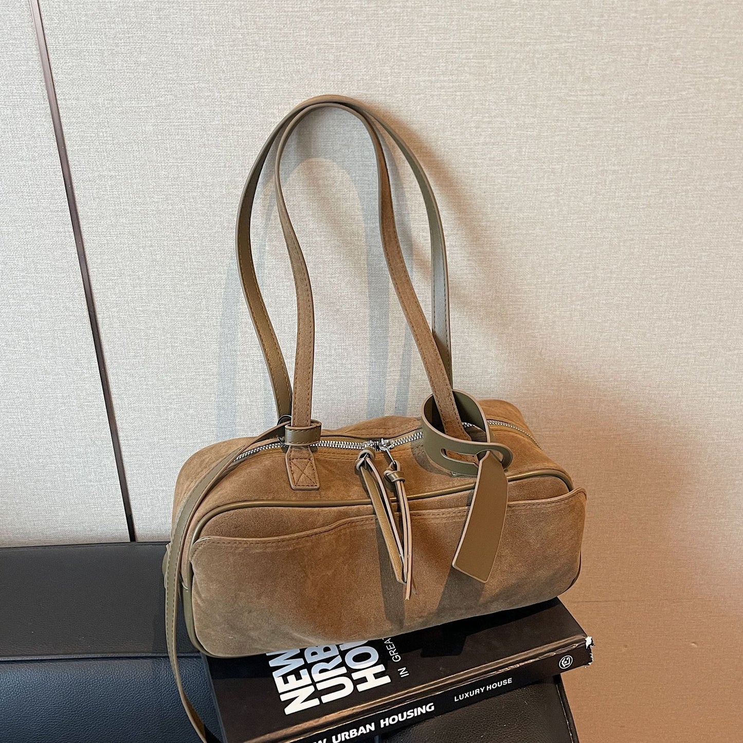 Womens Simple Bowling Handbag Shoulder Bag