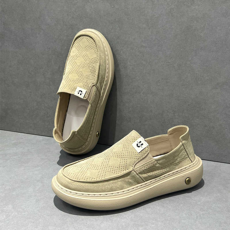 New Summer Men's Canvas Shoes, Thick Sole Light Skate Shoes, Wide Toe Casual Sneakers