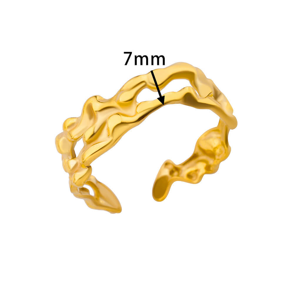 Geometric Line-cut Hollow Mens And Womens Ring
