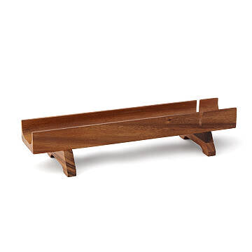 French Bread Slicer Raised - Acacia Wood Baguette Holder With Knife Slots