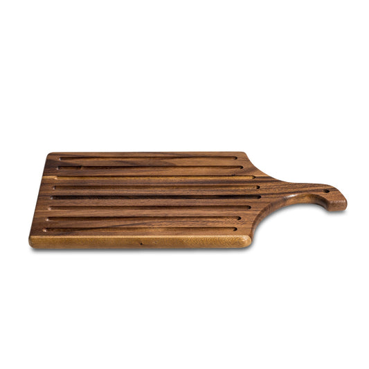 Akazienholz-Schneidebrett mit Rillen 25,4 x 45,7 cm, Krümelfang-Schneidebrett