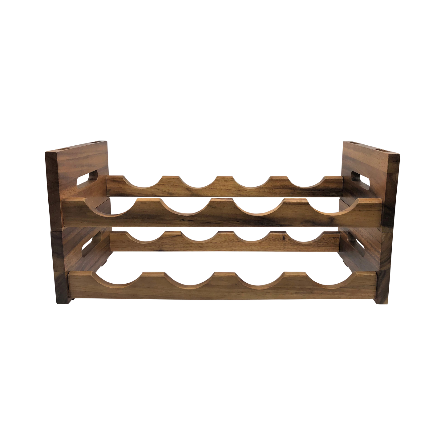 Porte-bouteilles de vin empilable en bois d'acacia pour 4 bouteilles, support modulaire compact