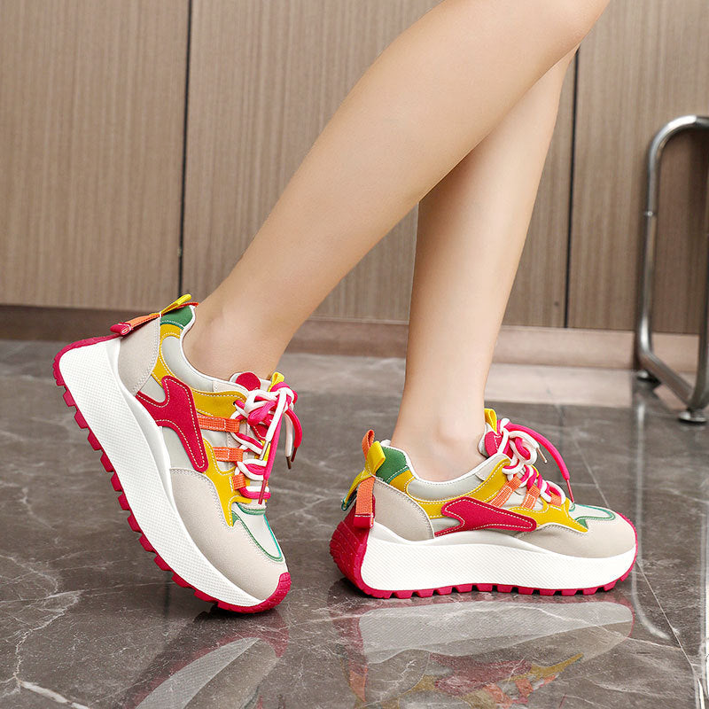 Dad Shoes Women's Summer And Autumn Raise The Bottom Color Matching