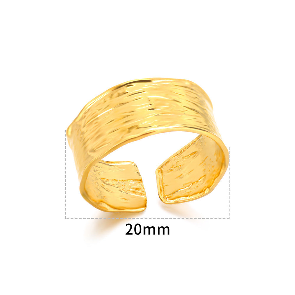 Geometric Line-cut Hollow Mens And Womens Ring