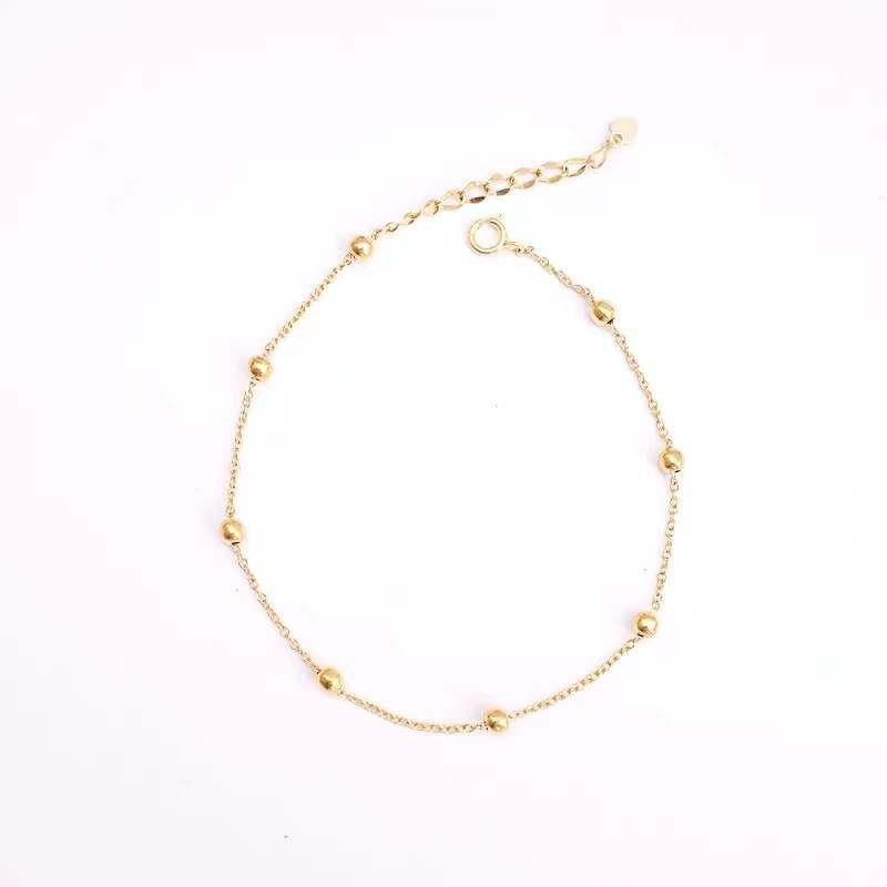 S925 Sterling Silver 14K Gold plated Minimalist Anklet For Women