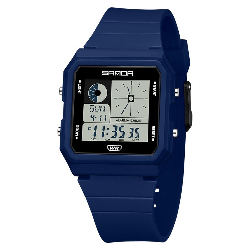 Creative, Versatile Small Square Multi-function Digital Watch