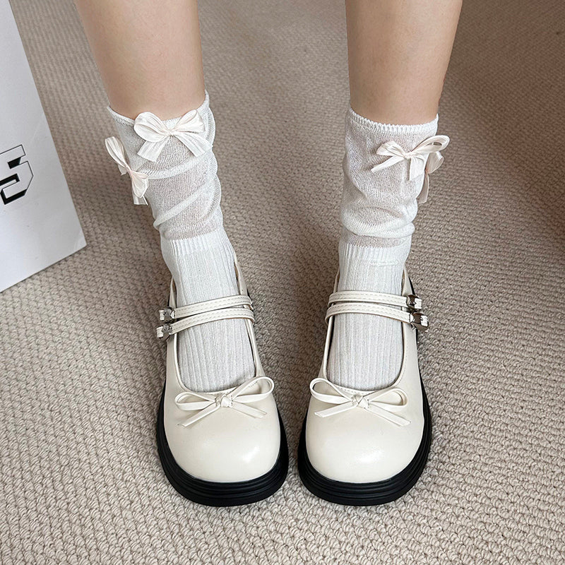 Black French Shallow Mouth Thick Sole Single Shoe For Women 2025 New Summer Dress Retro Height Increasing Thick Heel Mary Jane Shoes