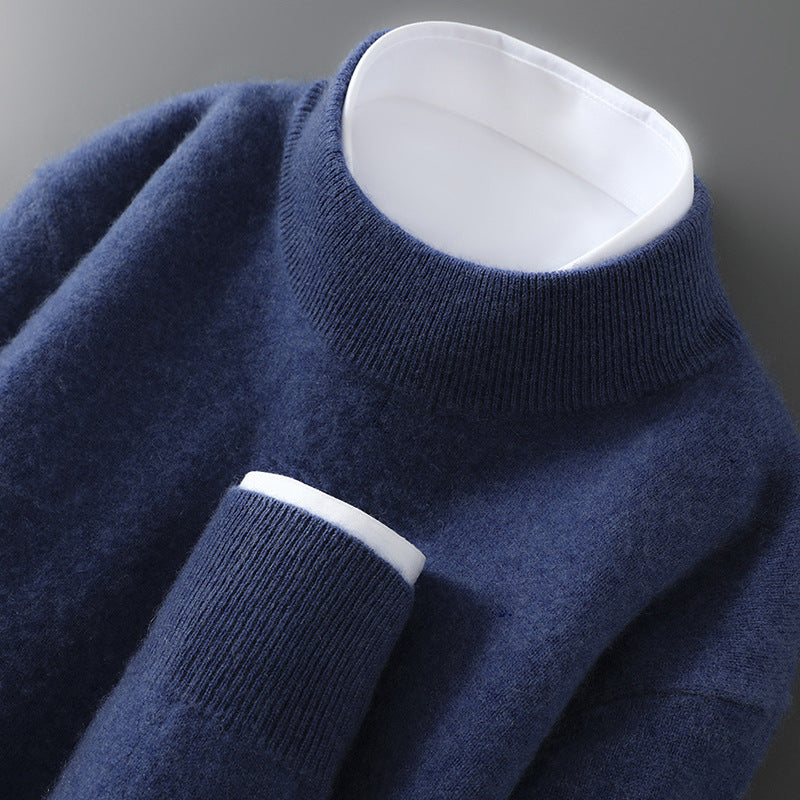Men's Casual Loose-Fitting Cashmere Base-Layer Sweater