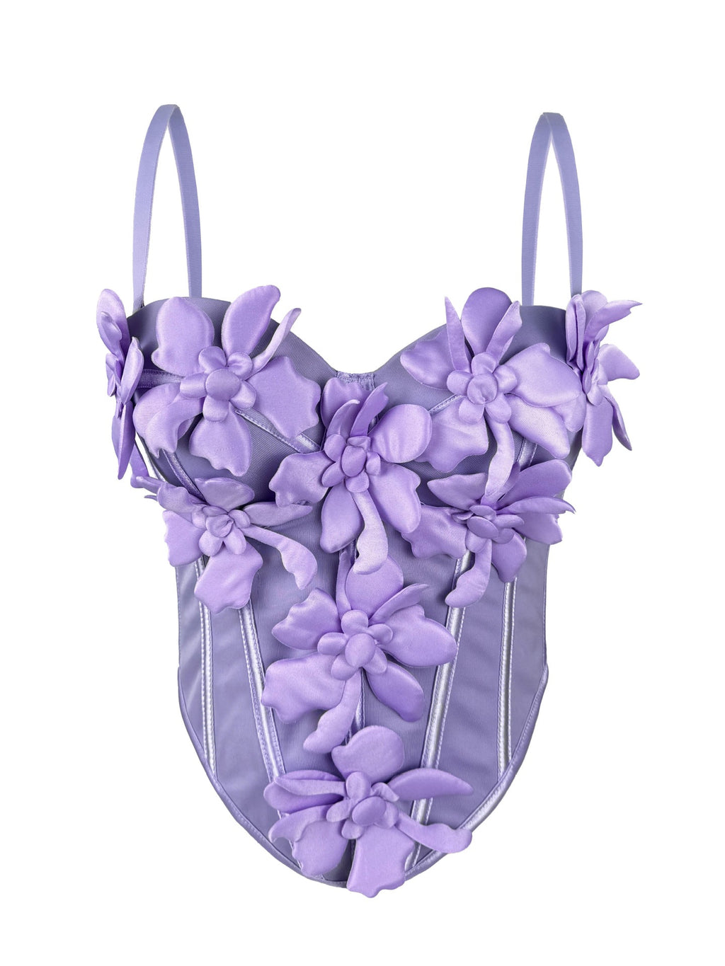 Cross-border Europe And The United States New Three-dimensional Flower Camisole Top Slim-fit Pure Desire Style Sexy Fish Bone Chest