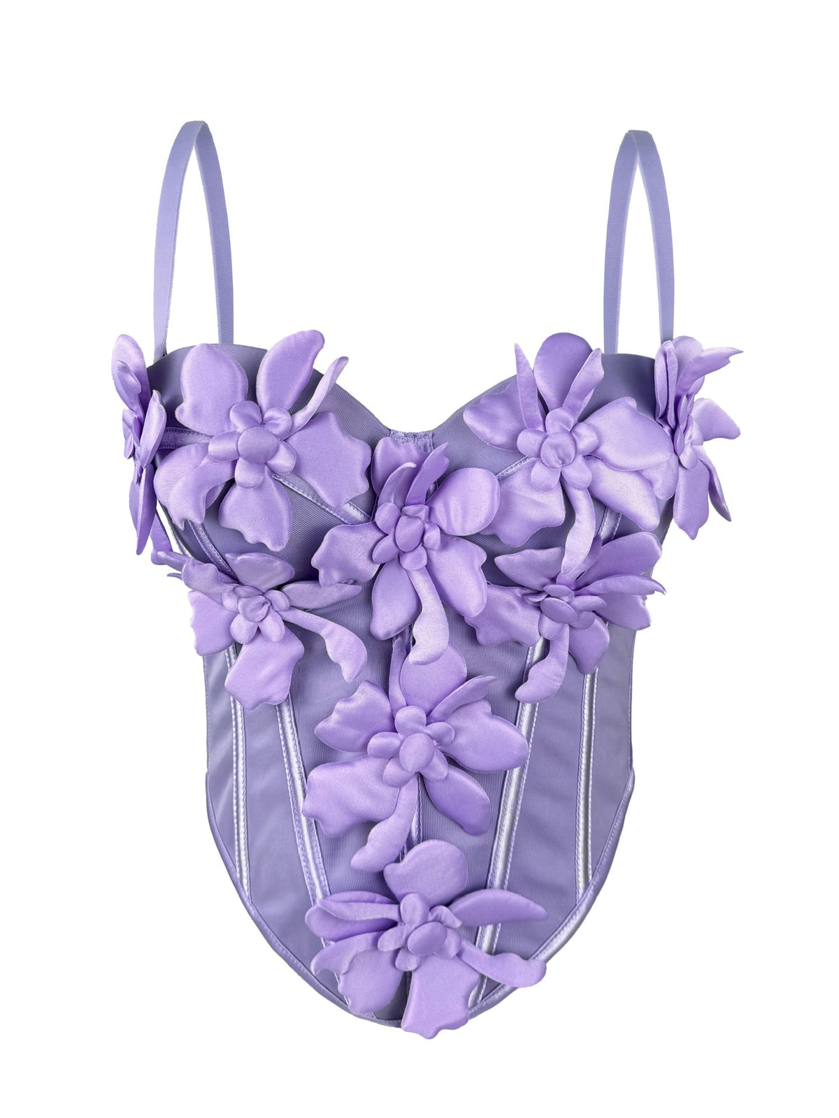 Cross-border Europe And The United States New Three-dimensional Flower Camisole Top Slim-fit Pure Desire Style Sexy Fish Bone Chest