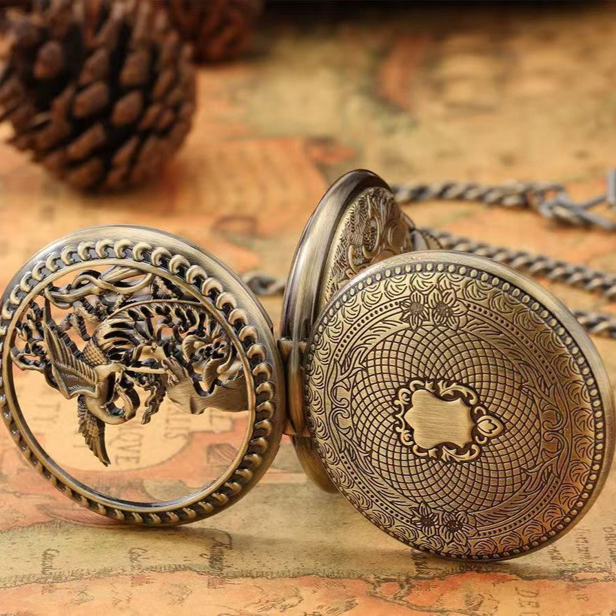 Creative Design Roman Dial Manual Mechanical Pocket Watch