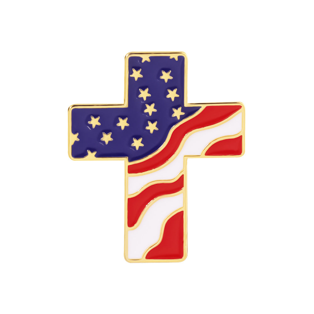 Independence Day-themed Metal Brooch Badge