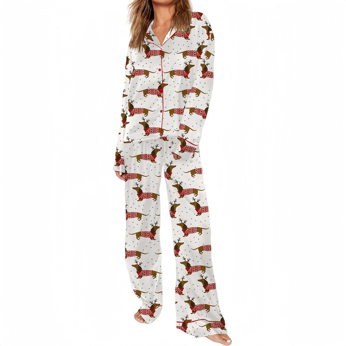Casual Plus Size Temperament Christmas Tree Printing Suit