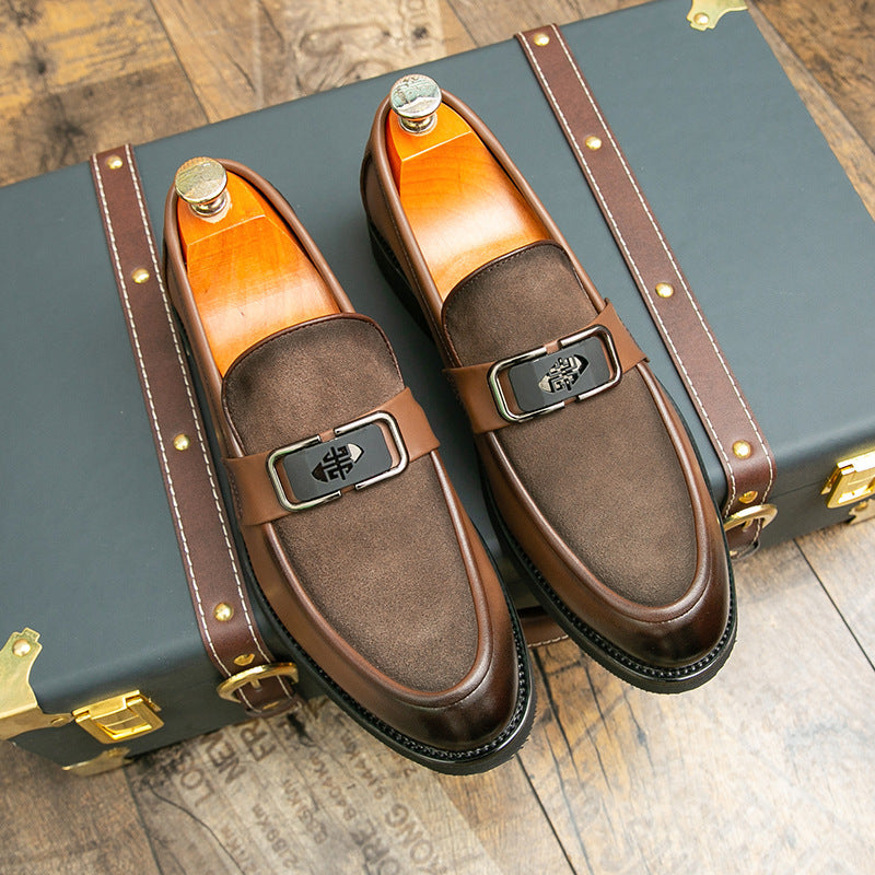 Mens Leather Shoes Plus-Size Slip-On Casual Loafers