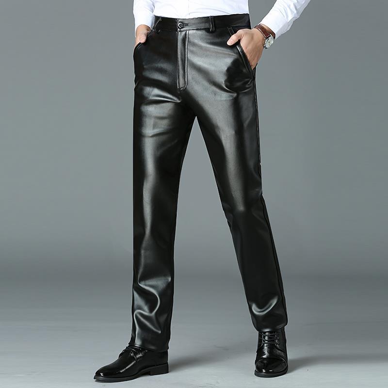Springautumn Lightweight Cold-resistant  Straight-leg Plus-size Pants For Menwaterproof Windproof And Lined With Fleece