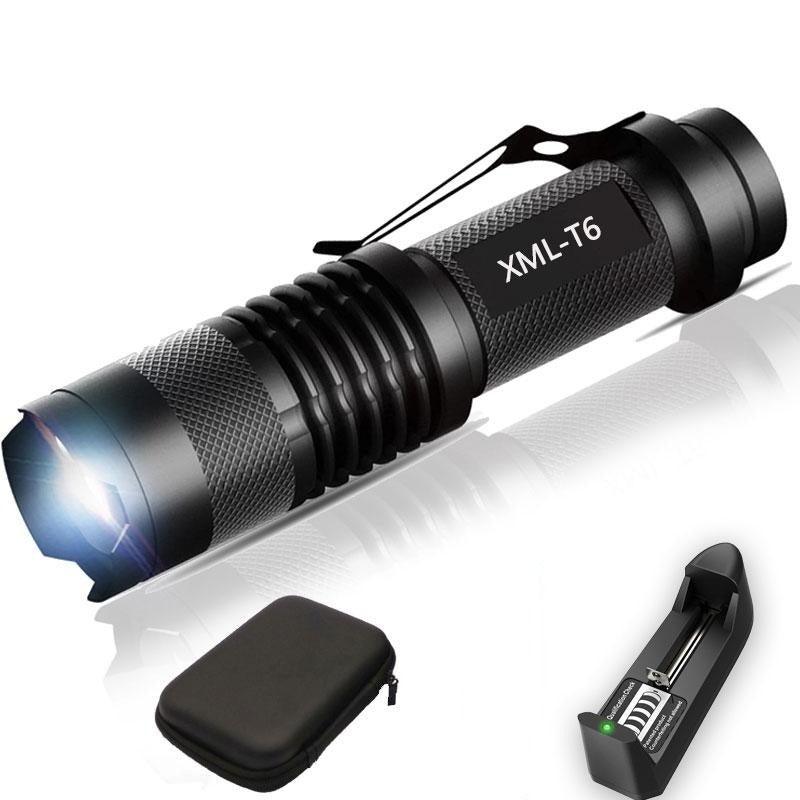 Adjustable Rechargeable Water Resistant Super Bright Mini Handheld Flashlights LED Zoomable Flashlight For Camping Fishing  Bicycle Light Kids Indoor Outdoor Hiking