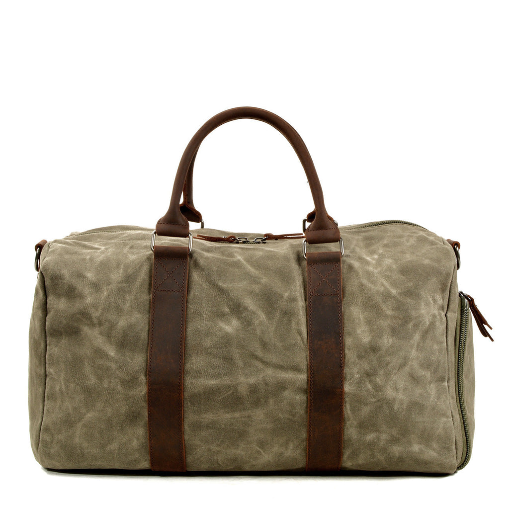 Men's One-shoulder Portable Training Dry Wet Separation Swimming Large Capacity Canvas Luggage Travel Bag