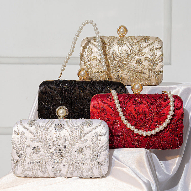 Beaded-embroidery Tote Bag In A Modern Chinese Style For Women