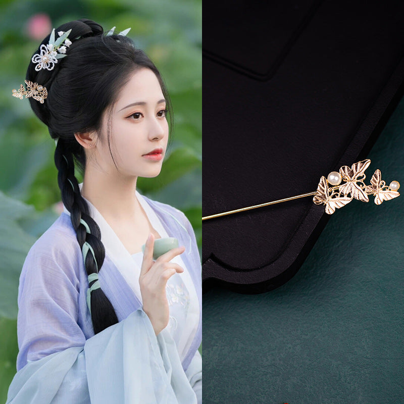 Ancient Style Han Chinese Clothing Handmade Updo Alloy Hairpin Hairpin