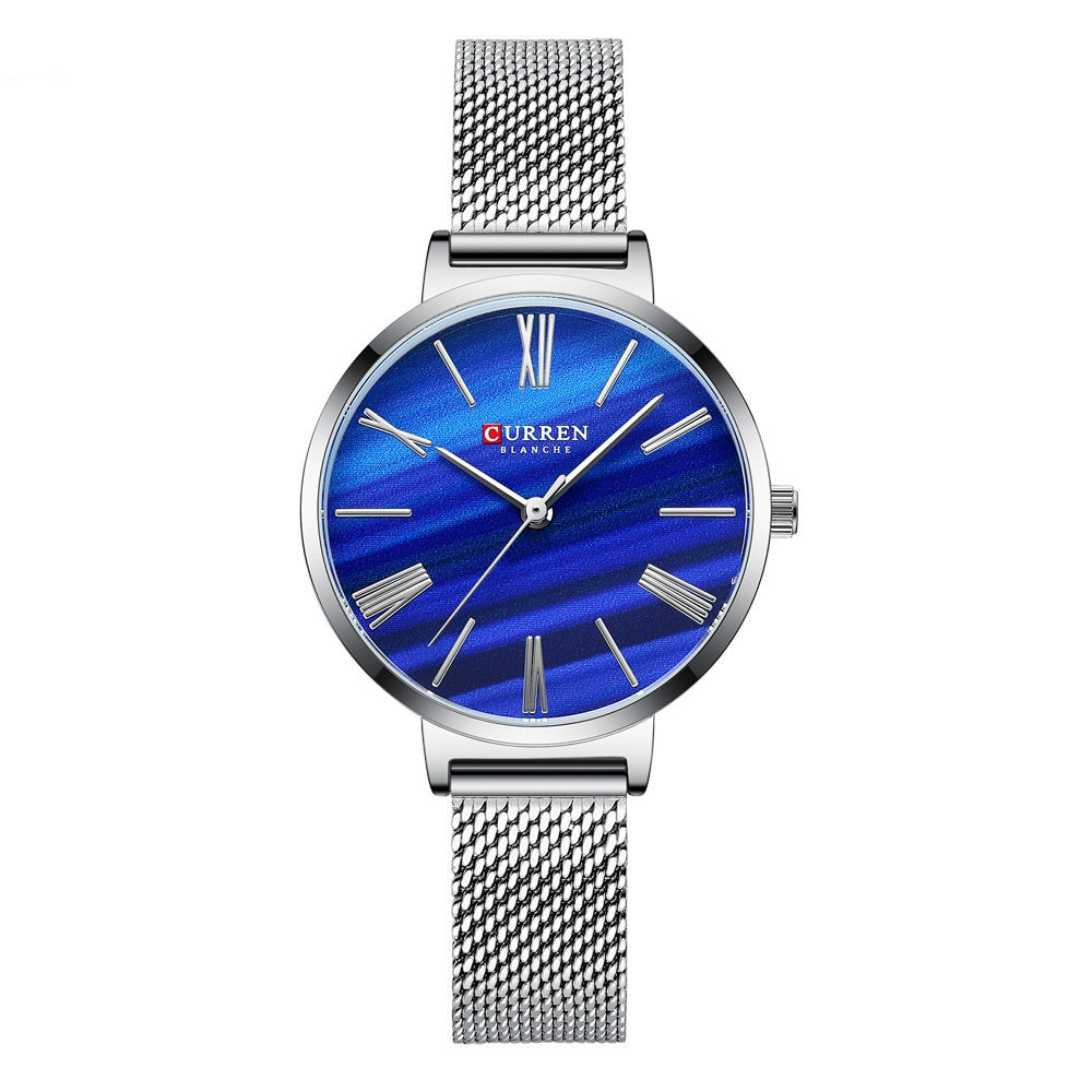 Roman Numeral Ultra-thin Mesh Strap Womens Watch