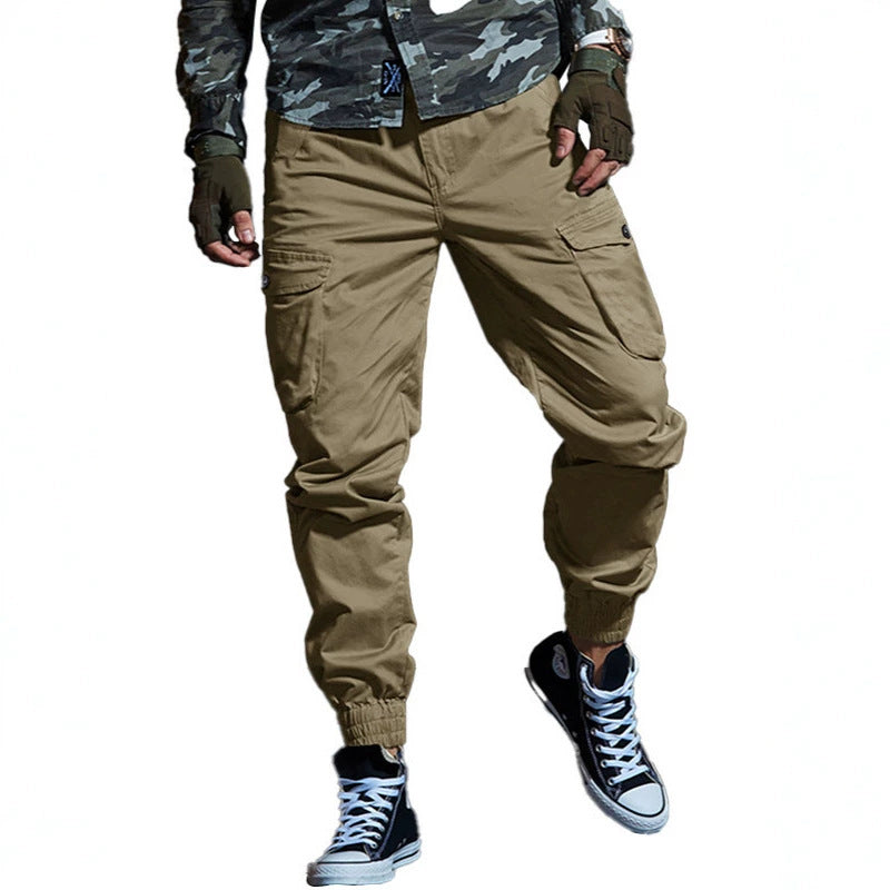 Mens Slim-fit Multi-pocket Work Trousers