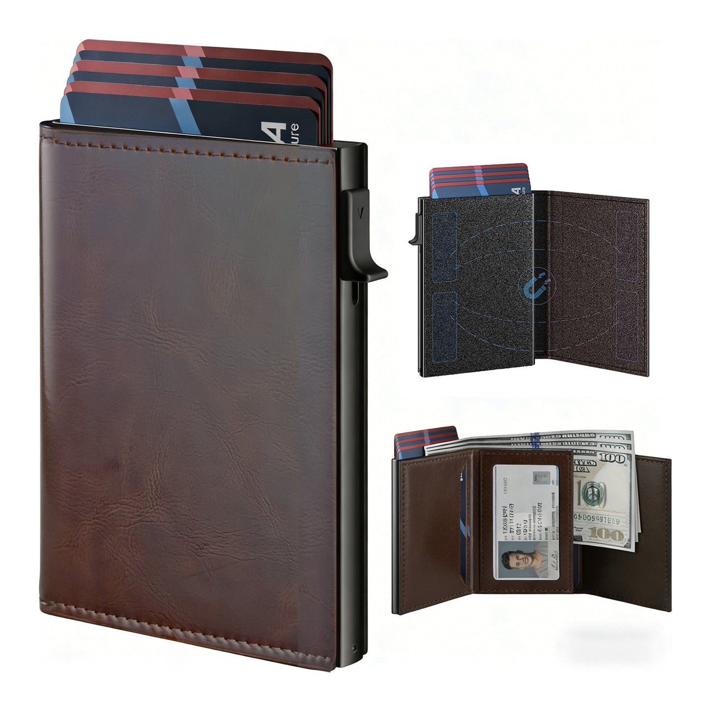 Multi-function Cardholder Carbon-fiber Mens Wallet