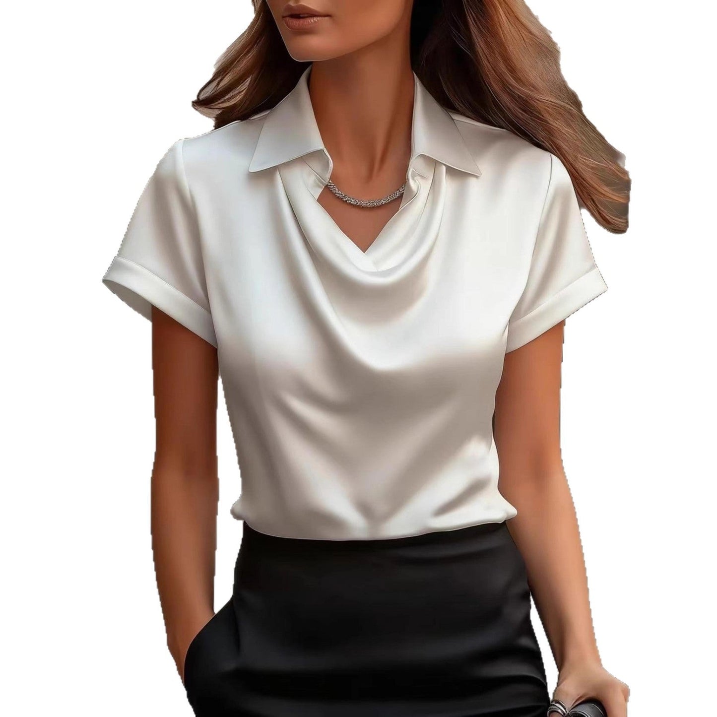 Simple Boat-neck Blouse For Women