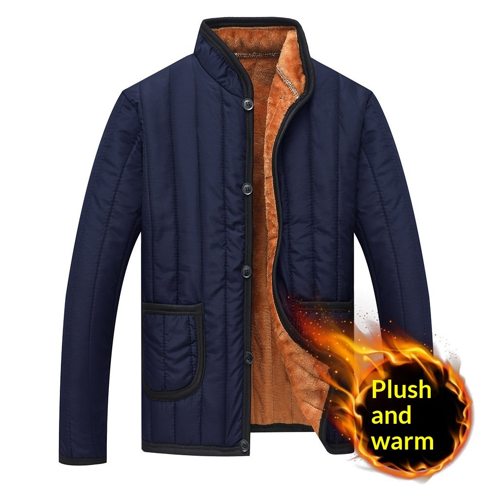 Mens Stand-Up Collar Padded Cotton-Padded Jacket